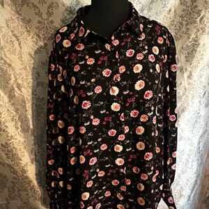 Elie Tahari Pink Pansy Button-Up Blouse